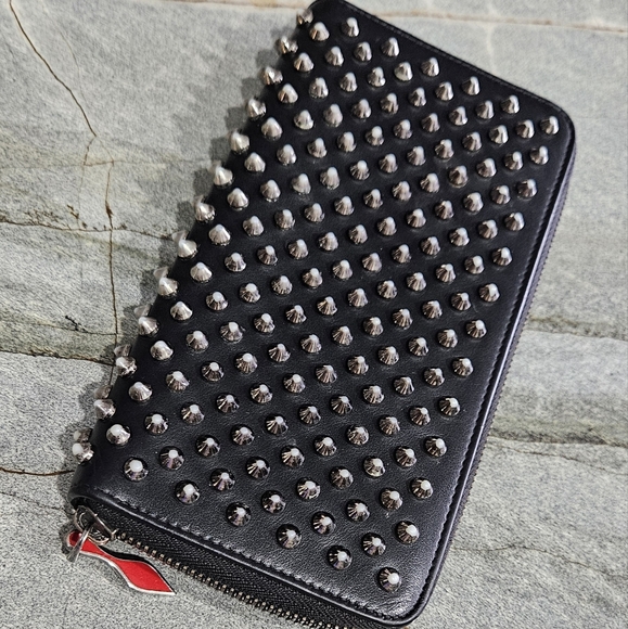 Christian Louboutin Studded Black Wallet with Silver Accents - Picture 16 of 17